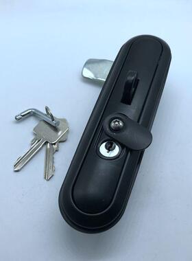 MS864G锁芯加长型黑色平面锁，电柜门锁，配电柜门锁，机箱机柜锁