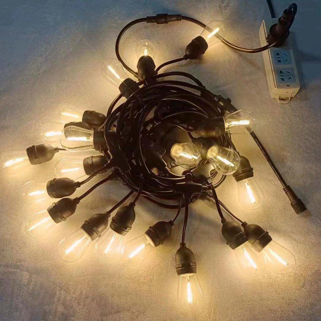 热销户外e27e26環口灯串led节能防水圣诞装饰灯串高压s14欧美灯串