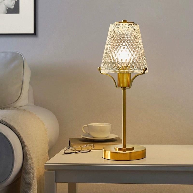 复古台灯卧室北欧主卧床头灯轻奢创意简约现代客厅金属灯座小台灯