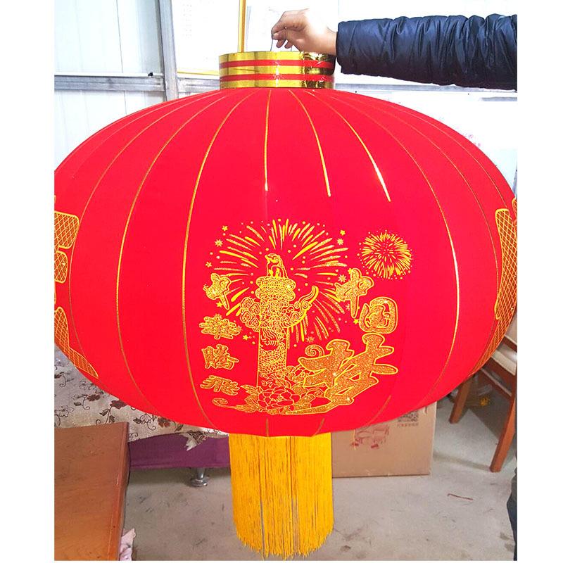 植绒大红灯笼新年户外装饰植绒布新款灯笼节日婚庆景点中式大灯笼