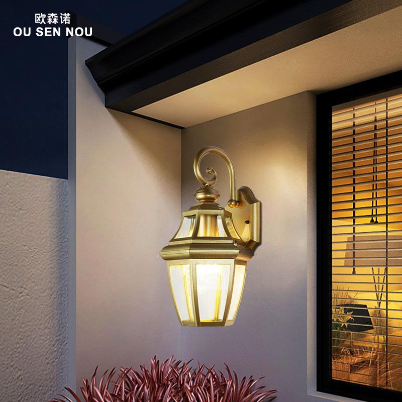 欧式户外壁灯北欧风格led户外灯仿古六角灯欧式简约室外壁灯门灯