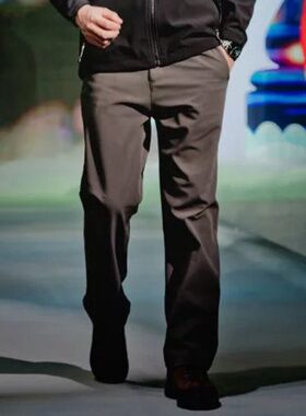 正品喀尔沃男款秋冬弹力加厚加绒保暖防风防水软壳裤496587