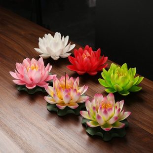 新款 香炉手工莲花香插香底座禅意莲花檀香居室家用线香炉香炉摆件