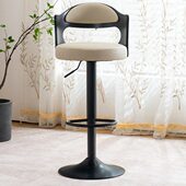 现货酒吧椅子吧台椅吧凳旋转升降椅实木靠背轻奢吧椅前台椅高脚凳