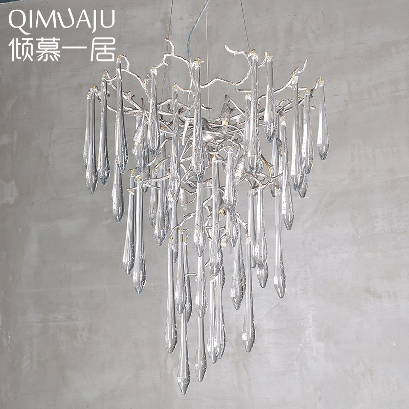 厂家私人手工欧式乡村全手工玻璃创意个性轻奢全铜树枝吊灯