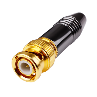 纯铜镀金BNC连接头 同轴线直播监控摄像机插头 焊接Q9高清视频头