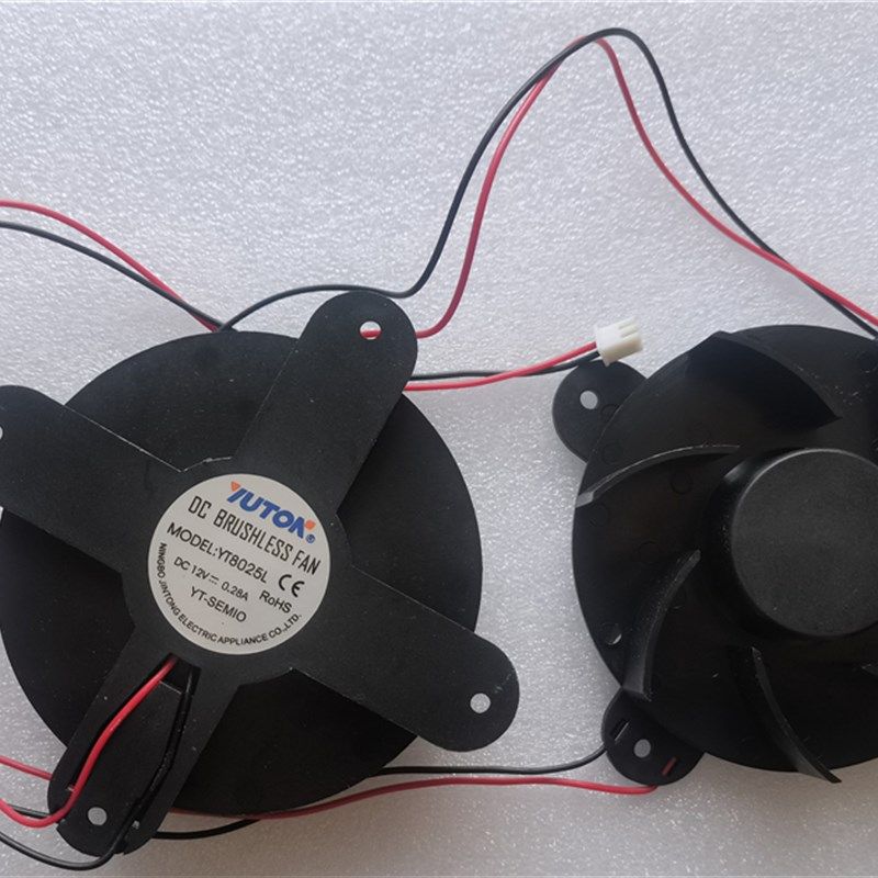 适用 12V车载冰箱静音 8025 十字架 蝶形 风扇 YT80