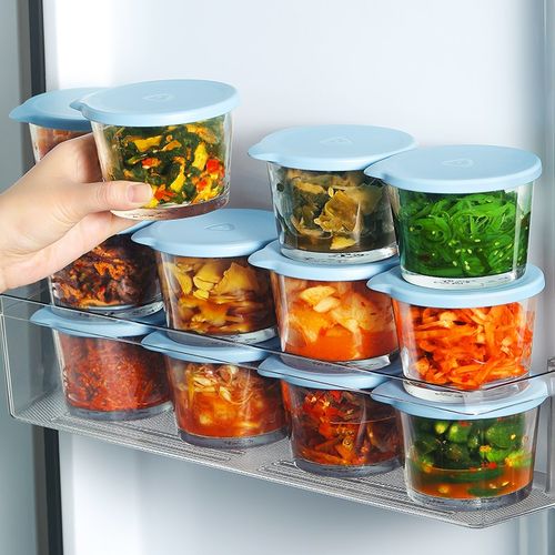 食品级腌制冰箱专用玻璃保鲜收纳盒迷你咸菜储存小罐子泡菜小碗