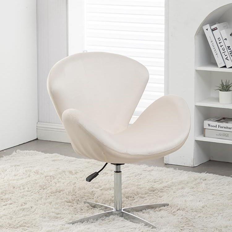 天鹅椅沙发椅纯色网红奶油风椅可升降旋转轻奢休闲椅梳妆椅化妆椅