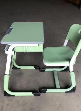 C型升降学生课桌椅学校培训补习班儿童绿色学习桌纵想