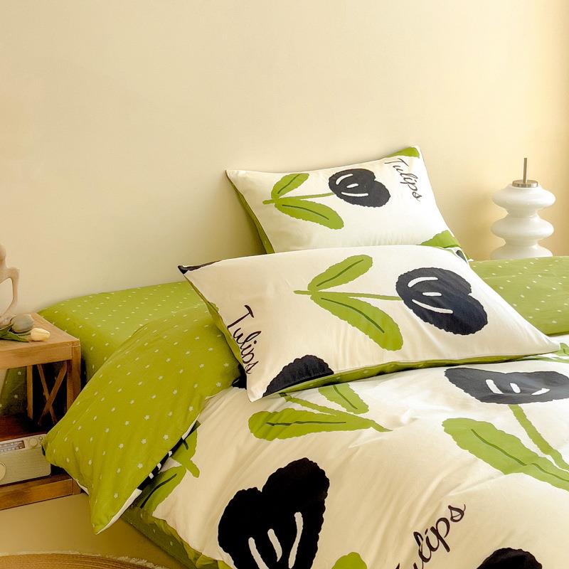 纯棉40支13372全棉四件套花卉小清新被套床单床笠款床上用品