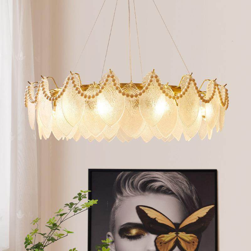 法式树叶轻奢水晶吊灯后现代简约led客厅温馨吊灯书房卧室餐厅灯,家装灯饰光源,智能吊灯,淘宝优惠券,粉丝福利购,淘宝优惠卷