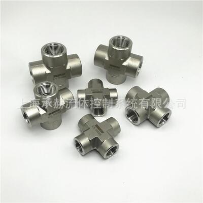 TENHEFLOW不锈钢四通管接头十字四通接头不锈钢内螺纹四通3/4