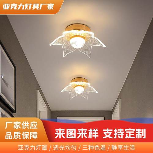 2024款现代简约轻奢过道吸顶灯走廊灯阳台灯网红荷叶楼梯壁灯