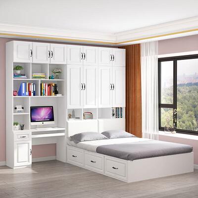 衣柜床一体小户型床省空间多功能衣帽间榻榻米儿童床带柜子组合床