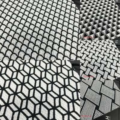 门幅140cm黑白色织几何图案沙发布抱枕布样板房现代简约黑白布