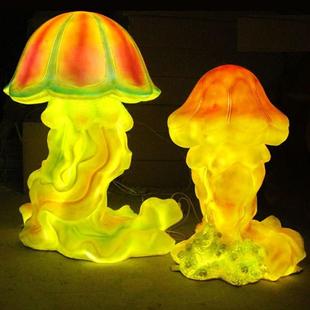 发光灯光节海洋道具摆件亮化仿真大海螺模型珊瑚贝壳乌龟水母雕塑