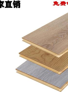 新三层实木地板15mm家用E0多层原木地板灰色地暖供应链厂
