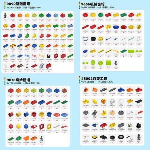 万格中国积木大颗粒儿童2-6岁男孩益智拼装科教套装拼插玩具