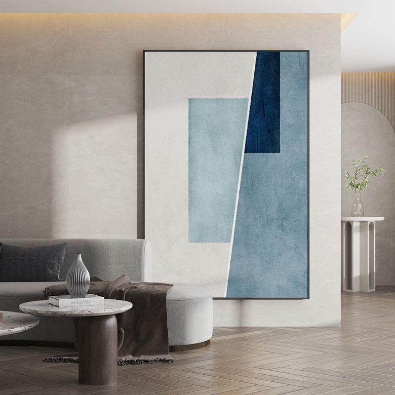 入户玄关装饰画竖版轻奢北欧抽象几何挂画走廊过道尽头壁画落地画