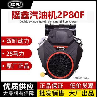 隆鑫2P80F双缸25马力764cc双缸草坪车园林机械用垂直轴汽油发动机