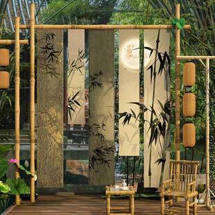 婚宴竹架子装饰黄竹筒竿迎宾展框支杆架中式户外庆周岁礼道具背景