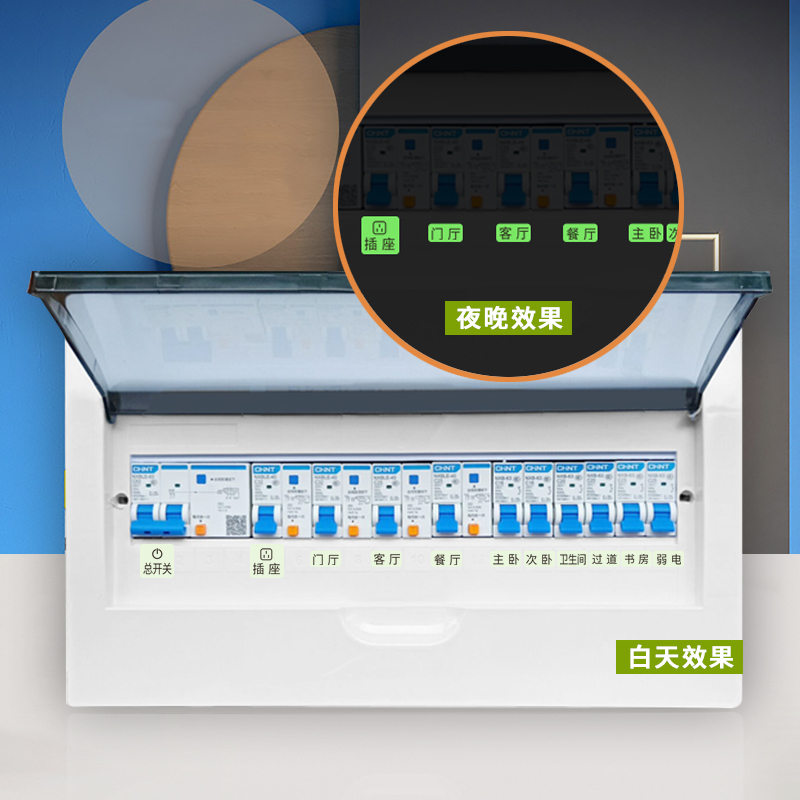 夜光家用配电箱标识贴纸总开关提示贴电J闸空气开关标示标签贴墙