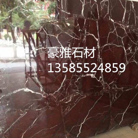 天然大理石紫罗红过门石门槛石线条挡水条厨房台面踢脚线