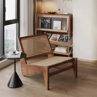 休闲藤编昌迪加尔懒人沙发躺椅单人阳台实木沙发椅椅子厂一件
