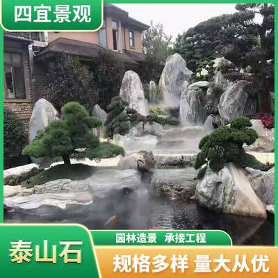 各大小规格天然泰山石原石假山园林景观石溪流水冲石
