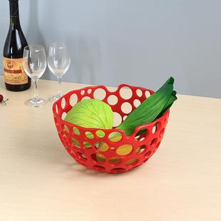 北欧创意镂空树脂水果盘现代简约水果篮客厅家用零售收纳盒2