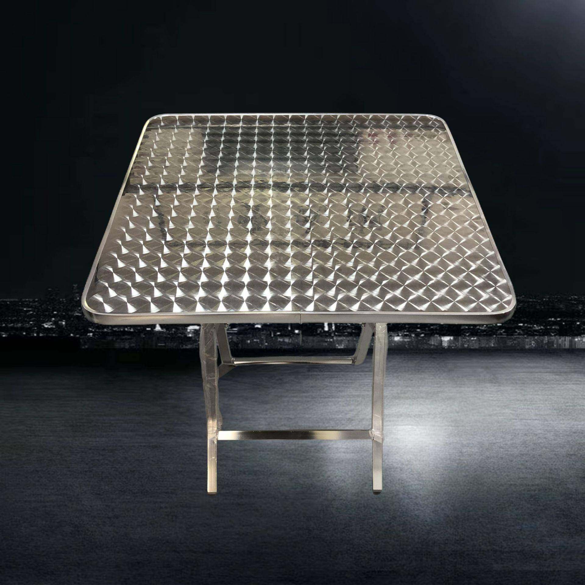 不锈钢圆桌折叠桌家用吃饭方桌简约户外摆摊便携桌子铝脚工业风,商业/办公家具,餐桌椅系列,淘宝优惠券,粉丝福利购,淘宝优惠卷