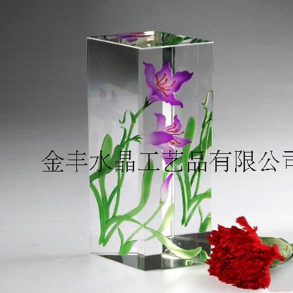 水晶透明花瓶 小号 北京 摆件彩色水晶玻璃花瓶 水晶花瓶 大号