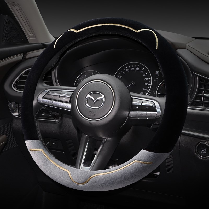 专用马自达d昂克赛拉CX5马自达6 3CX4阿特兹CX-30冬季毛绒方向盘
