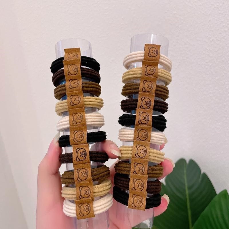 137条头绳大j礼包奶咖色百搭发绳高弹力无接缝皮筋发圈