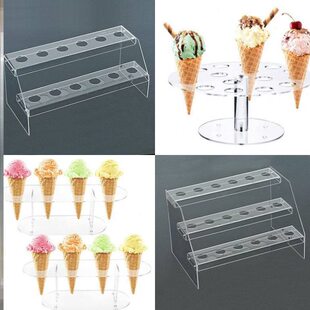 热奶宝展示架模型摆件架子亚克力冰淇淋甜筒装饰道具蛋筒脆筒支架