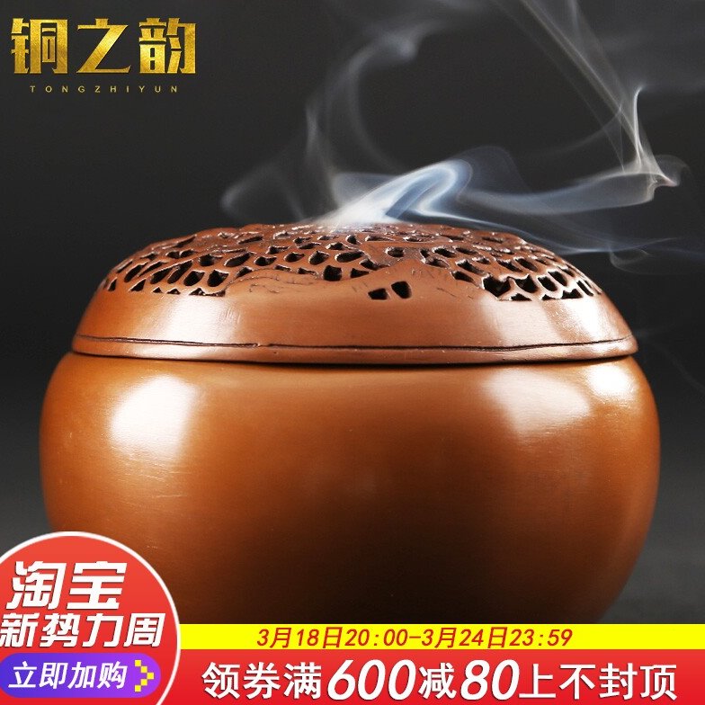 纯手工香炉纯铜摆件居室熏香炉紫铜香拓炉铜手炉古典工艺品装饰品