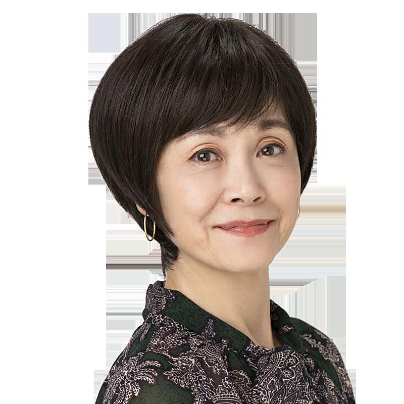 假发女短发全头套妈妈款短发真发头套中老年假头发全真人发丝自然