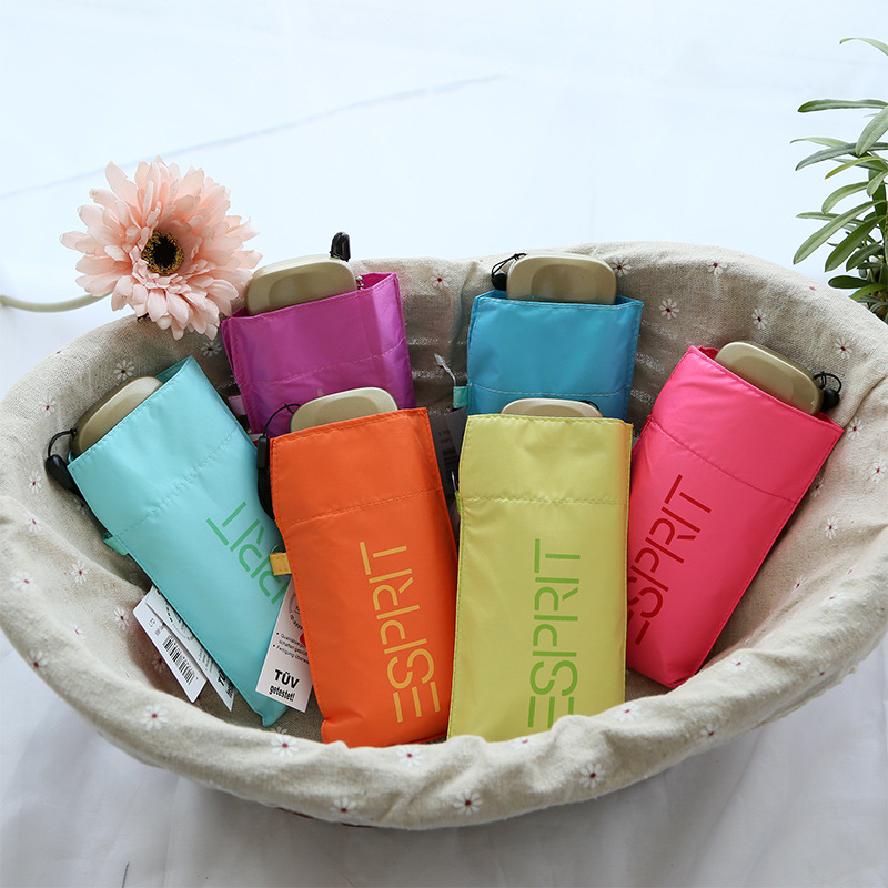 esprit创意五折伞太阳伞铅笔伞超轻强防紫外线晴雨口.袋伞手机伞