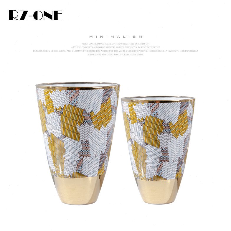 Rzone 轻奢陶瓷花瓶摆件干花艺客厅插花网红电视柜台餐桌软装饰品