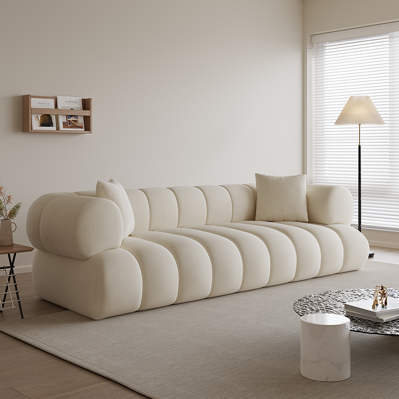 奶油风沙发猫爪布简约小户型客G厅沙发组合北技绒布艺沙发