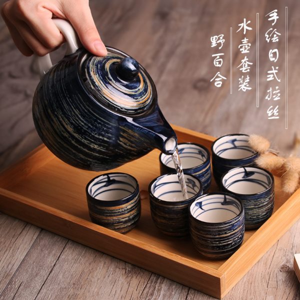 创意日式和风陶瓷功夫茶具套装 家用 客厅简约水杯具套装冷水壶