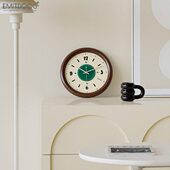 EMITDOOG免打孔中古风挂钟客厅创意钟表2024新款 简约大气时钟挂墙