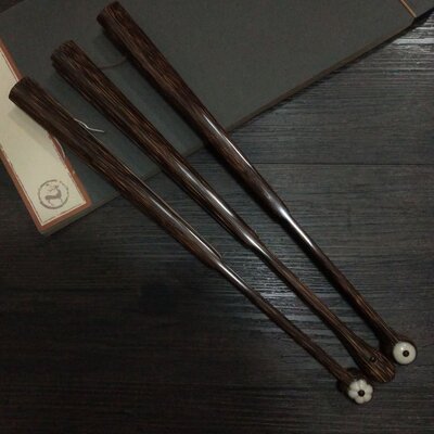老艺人制作文玩宣纸折扇9.5寸老料棕竹全芯水滴和尚头扇骨苏工扇