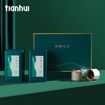 天汇茶叶包装盒空礼盒信阳毛尖绿茶磨砂纸盒高档茶叶礼盒装空盒