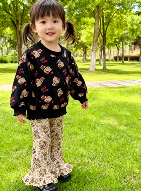 外贸出口日本k*itty猫儿童卫衣女童宝宝上衣2025新款可爱时髦洋气