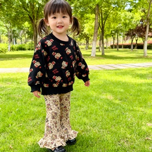 外贸出口日本k*itty猫儿童卫衣女童宝宝上衣2025新款可爱时髦洋气