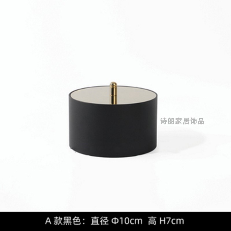 现代样板房客厅创意望眼镜摆件售A楼处茶几托盘收纳储物罐软装饰