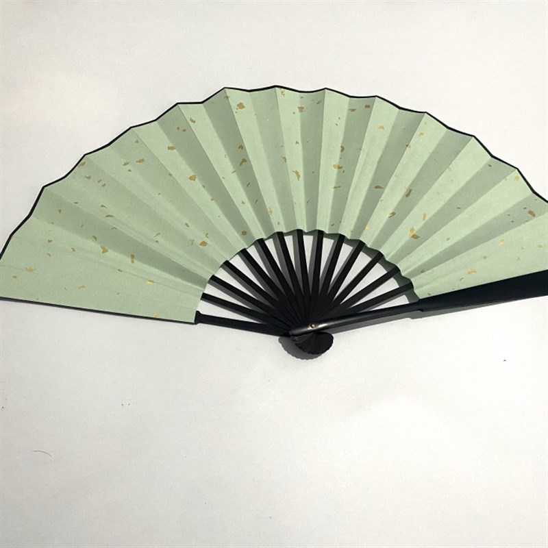 10寸宣纸折扇蓝红/黑/s黄/绿/双面洒金手工空白扇面道具男女舞蹈