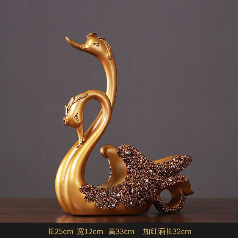 天鹅红酒架摆件家居创意客厅葡萄E酒架欧式工艺品摆设酒柜装饰品